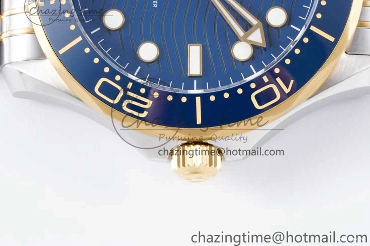 0522 ZeroBulk Seamaster Diver 300M SS YG Blue Ceramic Bezel JVSF 1:1 Best Edition Blue Dial on SS YG Bracelet A 7784